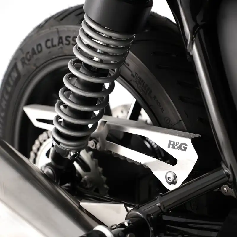 Chain Guard for Triumph Street Twin '16-, Street Cup '17-, Triumph Bonneville T-120 '16- & Speed Twin 900 '22- '24 models.